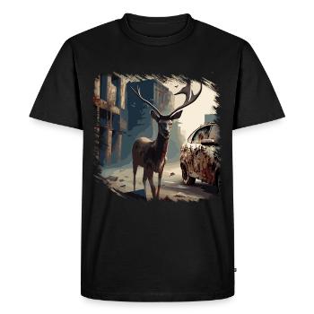 Post Apocalypse Cerf - T-shirt Premium bio Homme - noir - Devant - Nico (187cm)