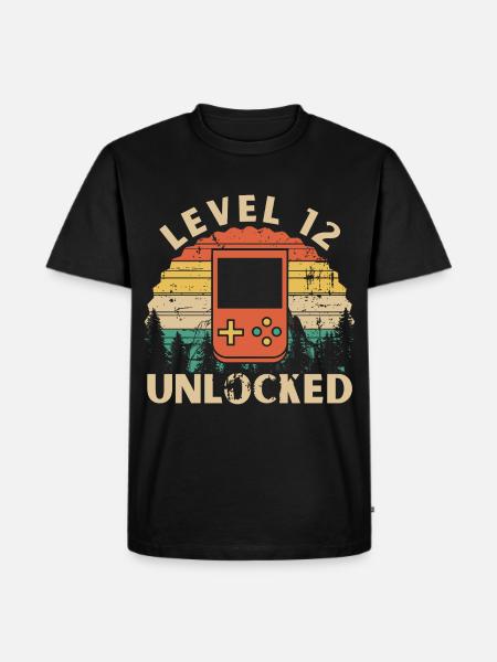 Level 12 Unlocked - Men's Premium Organic T-Shirt - black