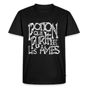 Potion qui purifie les âmes - T-shirt Premium bio Homme - noir - Devant - Nico (187cm)