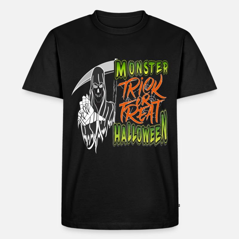 Monster Halloween Süßes oder Saures - Männer Premium Bio T-Shirt - Schwarz