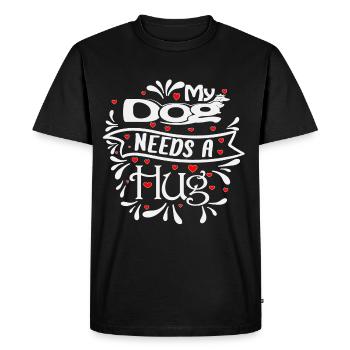 My dog needs a hug red hearts decorations - Men's Premium Organic T-Shirt - black - Front - Nico (187cm)