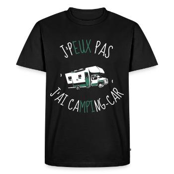 j'peux pas j'ai camping-car - T-shirt Premium bio Homme - noir - Devant - Nico (187cm)