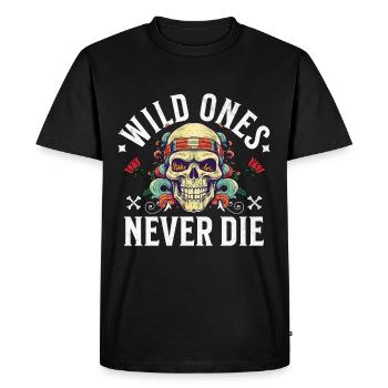 Skull Skull Skeleton Moto Biker Gang - T-shirt Premium bio Homme - noir - Devant - Nico (187cm)