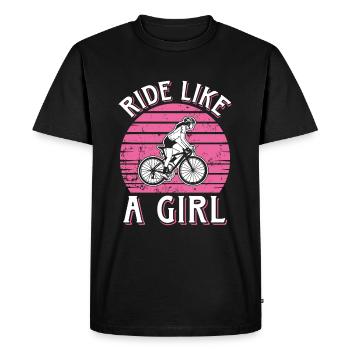 Roulez comme une fille à vélo Fahrrad - T-shirt Premium bio Homme - noir - Devant - Nico (187cm)
