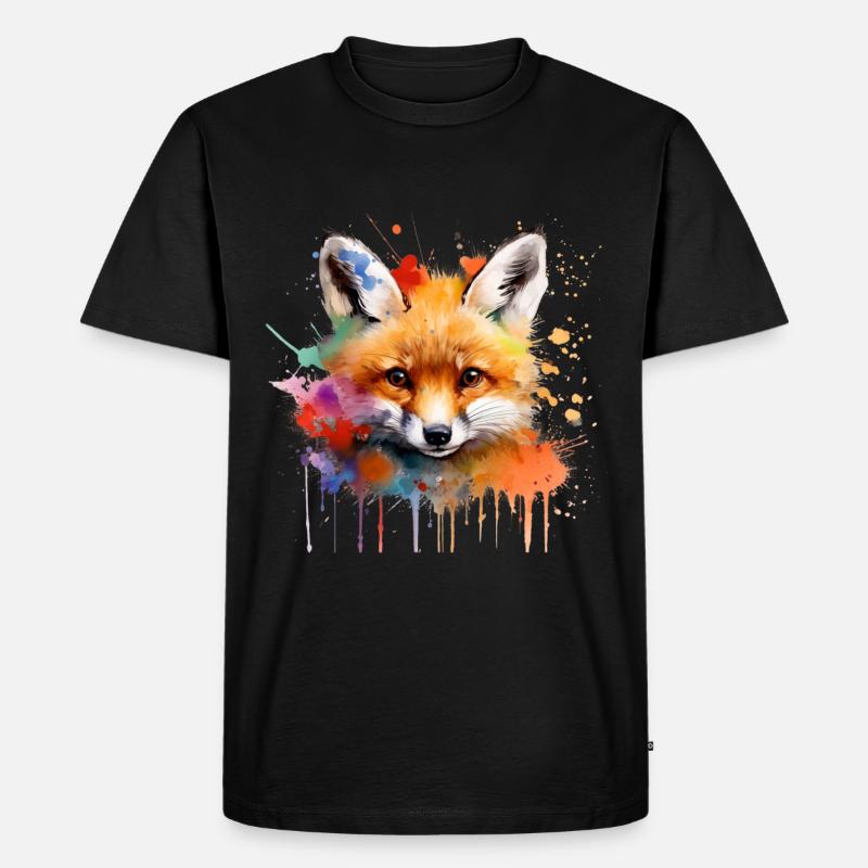 Fuchs, Welpe - Männer Premium Bio T-Shirt - Schwarz