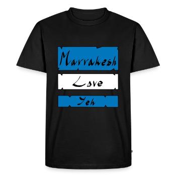 Marrakesch Liebe Yeh - Männer Premium Bio T-Shirt - Schwarz - Vorne - Nico (187cm)