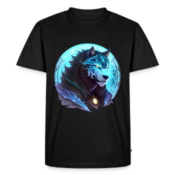 Lunar Wolf Soul - Men's Premium Organic T-Shirt - black - Front - Nico (187cm)