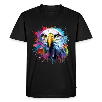 Aigle blanche, bold eagle, USA - T-shirt Premium bio Homme - noir - Devant - Nico (187cm)