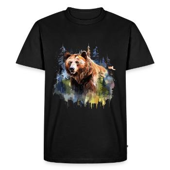 Grizzly bear, brown bear - Men's Premium Organic T-Shirt - black - Front - Nico (187cm)