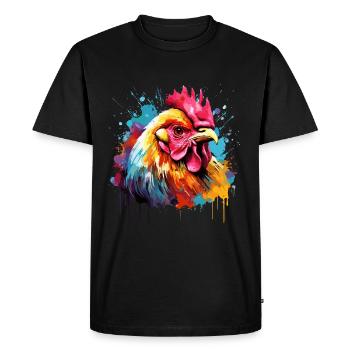 French rooster, friend of hens - Men's Premium Organic T-Shirt - black - Front - Nico (187cm)