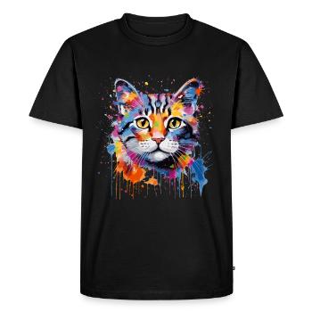 Chat mignon - T-shirt Premium bio Homme - noir - Devant - Nico (187cm)