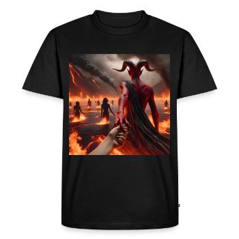 Suivez-moi jusqu’à l’abîme - Pacte du Diable Infernal #02 - T-shirt Premium bio Homme - noir - Devant - Nico (187cm)