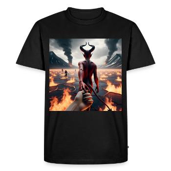 Suivez-moi jusqu’aux abysses - Pacte du Diable Infernal #07 - T-shirt Premium bio Homme - noir - Devant - Nico (187cm)