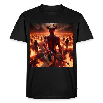 Suivez-moi jusqu’aux abysses - Pacte du Diable Infernal #11 - T-shirt Premium bio Homme - noir - Devant - Nico (187cm)