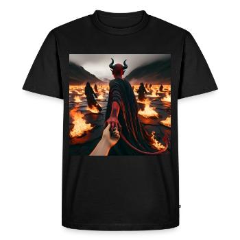 Suivez-moi jusqu’à l’abîme - Pacte du Diable infernal #13 - T-shirt Premium bio Homme - noir - Devant - Nico (187cm)