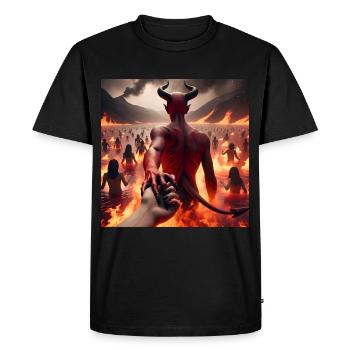 Suivez-moi jusqu’à l’abîme - Pacte du Diable Infernal #12 - T-shirt Premium bio Homme - noir - Devant - Nico (187cm)