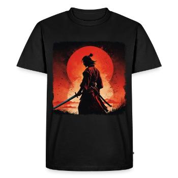 sunset samurai Warrior - Men's Premium Organic T-Shirt - black - Front - Nico (187cm)