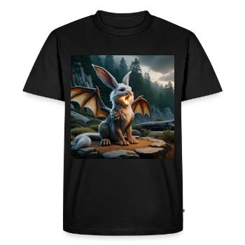 Fire Breathing Bunny Dragon #20 - Men's Premium Organic T-Shirt - black - Front - Nico (187cm)