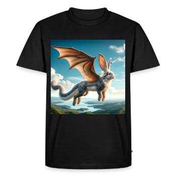 Dragon lapin volant #02 - T-shirt Premium bio Homme - noir - Devant - Nico (187cm)