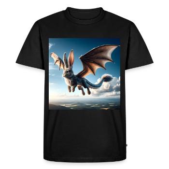Dragon lapin volant #01 - T-shirt Premium bio Homme - noir - Devant - Nico (187cm)