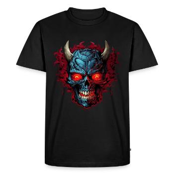 Abstrait Diable Satan Squelette Démons - T-shirt Premium bio Homme - noir - Devant - Nico (187cm)