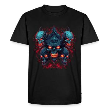 Abstrait Diable Satan Squelette Démons - T-shirt Premium bio Homme - noir - Devant - Nico (187cm)