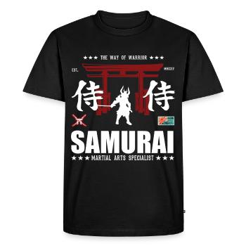 Conception d’arts martiaux de samouraï cool avec Kanji - T-shirt Premium bio Homme - noir - Devant - Nico (187cm)
