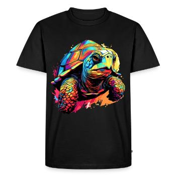 Colorful Turtle Splashes of Paint Splashes - Men's Premium Organic T-Shirt - black - Front - Nico (187cm)