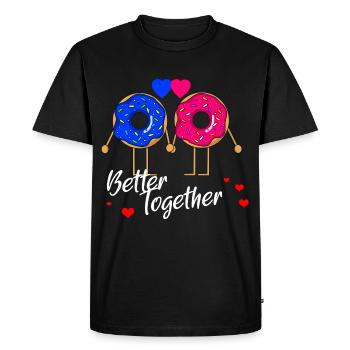 Donut Love Partners Saint-Valentin - Better Together - T-shirt Premium bio Homme - noir - Devant - Nico (187cm)