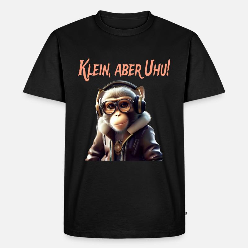 Klein aber Uhu - Männer Premium Bio T-Shirt - Schwarz
