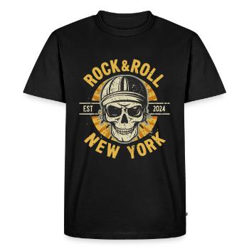New York Rock & Roll Music Vintage USA America - Men's Premium Organic T-Shirt - black - Front - Nico (187cm)
