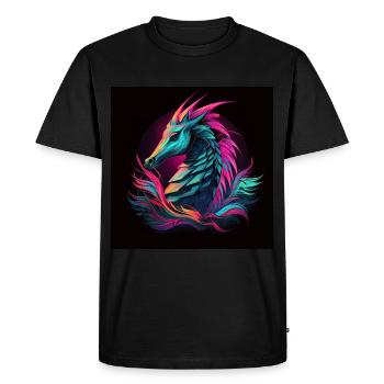 l hippocampe bi colore - T-shirt Premium bio Homme - noir - Devant - Nico (187cm)
