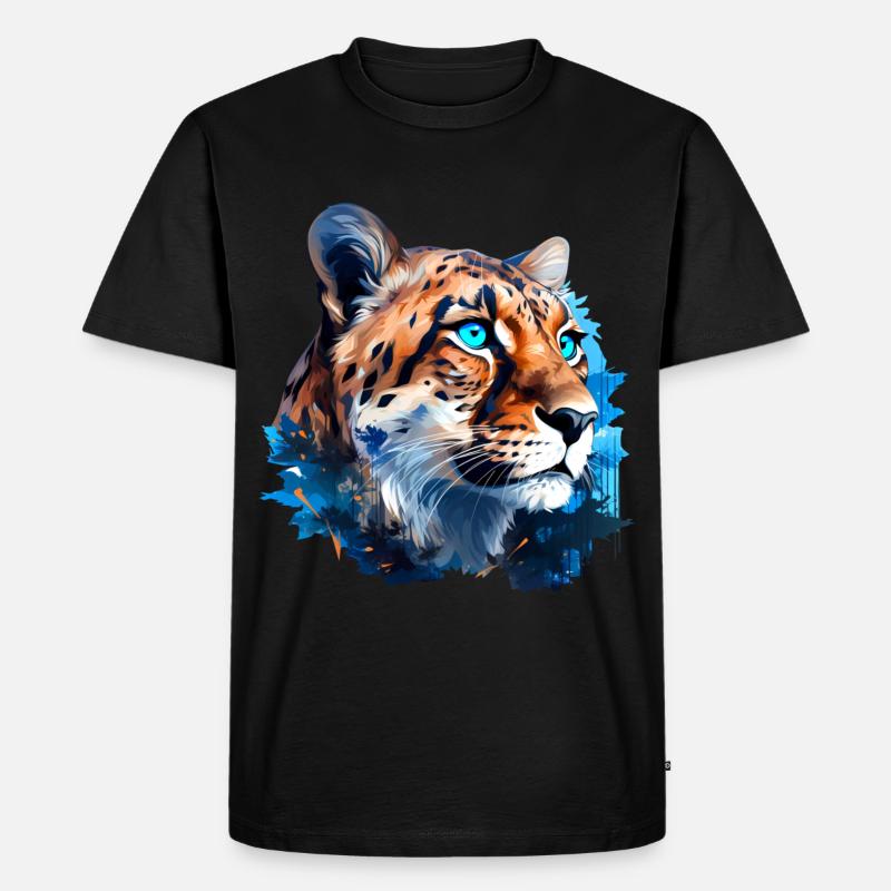 Gepard - Männer Premium Bio T-Shirt - Schwarz