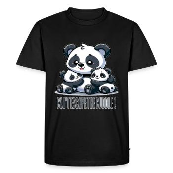 Adorable câlin de famille panda - T-shirt Premium bio Homme - noir - Devant - Nico (187cm)