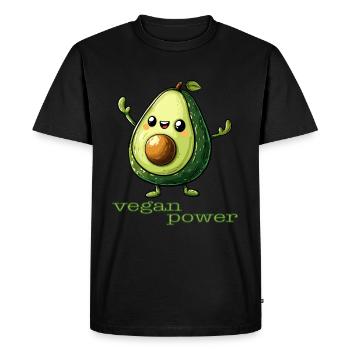 Vegan Power - Avocat - T-shirt Premium bio Homme - noir - Devant - Nico (187cm)