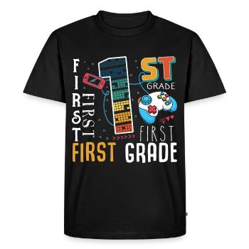 1st Grade Gaming Schoolchild - Men's Premium Organic T-Shirt - black - Front - Nico (187cm)
