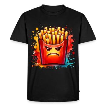 Mecker Frites Frites Frites - T-shirt Premium bio Homme - noir - Devant - Nico (187cm)