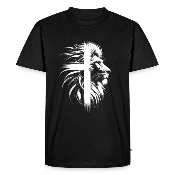 Dieu Église Chrétiens Lions Chrétiens Lion - T-shirt Premium bio Homme - noir - Devant - Nico (187cm)