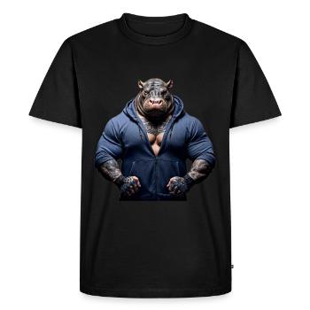 BoreoutEncre révolutionnaire Rebel Hippo - T-shirt Premium bio Homme - noir - Devant - Nico (187cm)