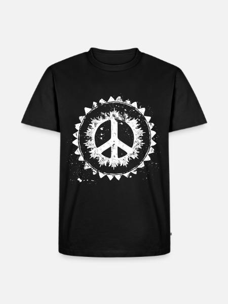 Urban Retro Peace Sign - Men's Premium Organic T-Shirt - black