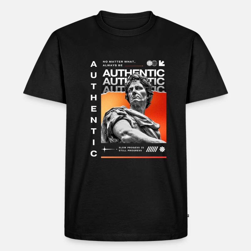 Authentic - Männer Premium Bio T-Shirt - Schwarz