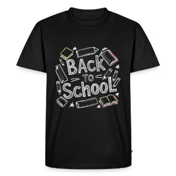 back to school - Men's Premium Organic T-Shirt - black - Front - Nico (187cm)