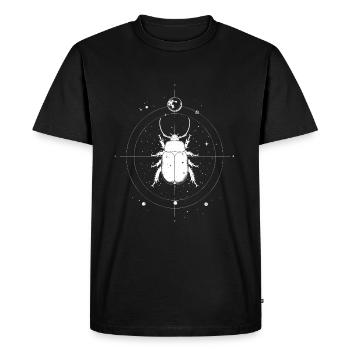 Coléoptère dans l’espace avec la lune et les étoiles - T-shirt Premium bio Homme - noir - Devant - Nico (187cm)