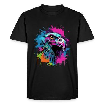 Graffity Adler Kopf Motiv - Männer Premium Bio T-Shirt - Schwarz - Vorne - Nico (187cm)