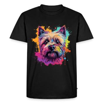 Cairn Terrier Hund Motiv - Männer Premium Bio T-Shirt - Schwarz - Vorne - Nico (187cm)