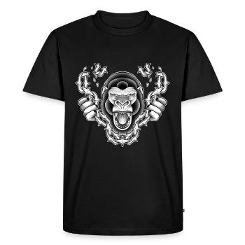 Free Gorilla - Men's Premium Organic T-Shirt - black - Front - Nico (187cm)