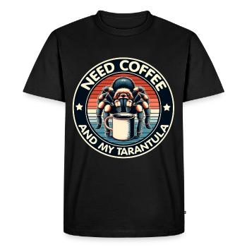 Just need coffee and my tarantula - Men's Premium Organic T-Shirt - black - Front - Nico (187cm)