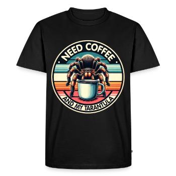 Just need coffee and my tarantula - Men's Premium Organic T-Shirt - black - Front - Nico (187cm)