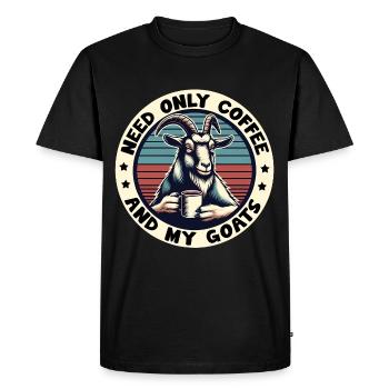 J’ai juste besoin de café et de mes chèvres - T-shirt Premium bio Homme - noir - Devant - Nico (187cm)