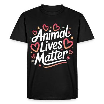 Végétarien Végétalien Végétarien Végétarien - T-shirt Premium bio Homme - noir - Devant - Nico (187cm)